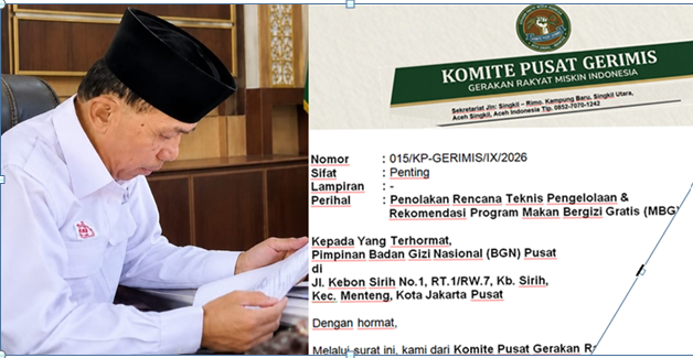 GERIMIS Aceh Tolak Keras Rencana Pengalihan Pengelolaan MBG ke Sekolah dan Skema Tunai